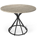 Стол обеденный с круглой бежево-серой столешницей Harris Collection варинант исполнения - 1 | Loft Concept в Ростове-на-Дону