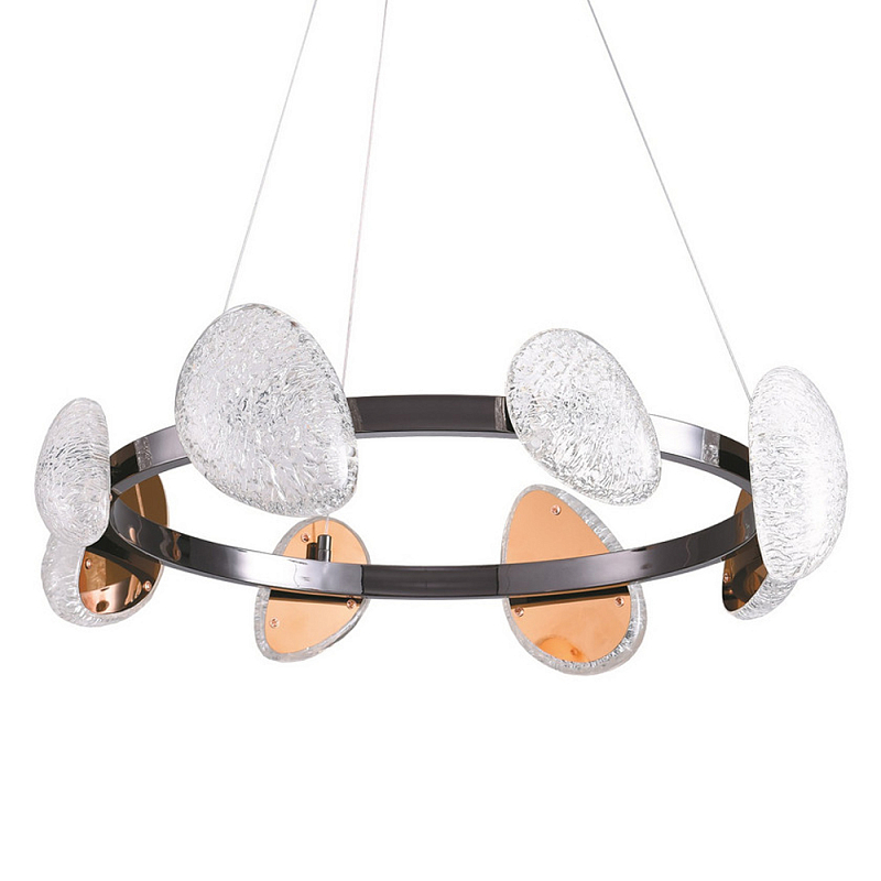 Люстра подвесная круглая с овальными плафонами Iona chandelier Черный Прозрачный Люстра подвесная круглая с овальными плафонами Iona chandelier Черный Прозрачный в Ростове-на-Дону | Loft Concept