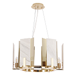 Люстра подвесная круглая с мраморными прямоугольными вставками и золотым основанием Диаметр 55 см Marble square Chandelier варинант исполнения - 2 | Loft Concept в Ростове-на-Дону