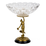 Чаша стеклянная прозрачная на бронзовой подставке с фигуркой девушки Eden Garden варинант исполнения - 1 | Loft Concept в Ростове-на-Дону