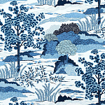 Ткань Blue landscape синий пейзах T3-89 варинант исполнения - 2 | Loft Concept в Ростове-на-Дону