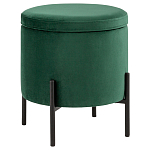 Зеленый пуф на черных ножках SANJAY варинант исполнения - 1 | Loft Concept в Ростове-на-Дону
