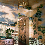 Обои ручная роспись Bamboo River Blossom Original colourway on Deep Rich Gold gilded paper with pearlescent antiquing варинант исполнения - 1 | Loft Concept в Ростове-на-Дону