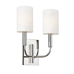 Бра с прямоугольным основанием и 2-мя белыми цилиндрическими льняными абажурами Feiss варинант исполнения - 1 | Loft Concept в Ростове-на-Дону