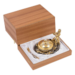 Икорница с декором "Емеля" с гравировкой на подставке из натурального камня Агат Decorative Cavair Dishes варинант исполнения - 4 | Loft Concept в Ростове-на-Дону