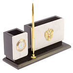 Настольный письменный набор из мрамора с часами и ручкой Marble Accessory варинант исполнения - 2 | Loft Concept в Ростове-на-Дону