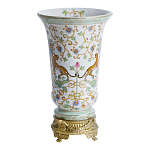 Ваза из фарфора на бронзовом основании Turquoise Blooming Garden варинант исполнения - 2 | Loft Concept в Ростове-на-Дону