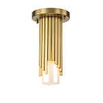 Потолочный светильник латунного цвета с цилиндрическим белым матовым плафоном Elstead Lighting варинант исполнения - 1 | Loft Concept в Ростове-на-Дону