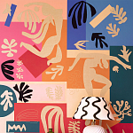 Обои ручная роспись в стиле Арт-деко Jazz Original colourway on painted silk with embroidery варинант исполнения - 2 | Loft Concept в Ростове-на-Дону