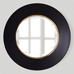 Чёрное настенное зеркало с золотым кантом Porunalia варинант исполнения - 2 | Loft Concept в Ростове-на-Дону