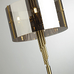 Торшер с круглым плафоном на высокой бронзовой ножке с вертикальным декором из металлических трубок Sohne варинант исполнения - 4 | Loft Concept в Ростове-на-Дону