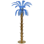 Торшер Glass Decorated Palm Floor Lamp Blue Листья Пальмы  варинант исполнения - 6 | Loft Concept в Ростове-на-Дону