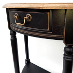 Консоль полукруглая из массива березы с ящиком и полкой в стиле прованс Vintage варинант исполнения - 3 | Loft Concept в Ростове-на-Дону