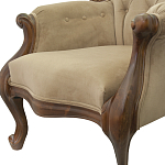 Кресло с мягкой обивкой из светло-коричневого велюра на 4-х деревянных ножках Evelyn Classical Armchair варинант исполнения - 4 | Loft Concept в Ростове-на-Дону