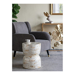 Приставной столик с мозаичным рисунком из раковин устриц Bone Inlay варинант исполнения - 8 | Loft Concept в Ростове-на-Дону