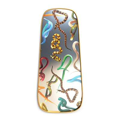 Зеркало Seletti Mirror Gold Frame Snakes Зеркало Seletti Mirror Gold Frame Snakes