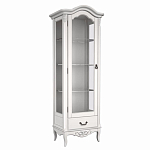 Витрина белая однодверная из массива бука с 4-мя полками и ящиком White Provence варинант исполнения - 2 | Loft Concept в Ростове-на-Дону