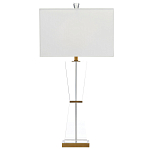 Настольная лампа с прозрачным корпусом и прямоугольным тканевым абажуром Charm and Luxury варинант исполнения - 4 | Loft Concept в Ростове-на-Дону