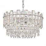 Круглая люстра с хрустальными подвесками на серебряном каркасе Gorgeous Crystal Light варинант исполнения - 3 | Loft Concept в Ростове-на-Дону