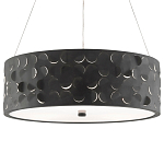 Люстра в форме цилиндра с чёрным фактурным абажуром Round Necklines варинант исполнения - 2 | Loft Concept в Ростове-на-Дону
