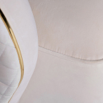 Кресло велюровое оттенка слоновой кости с простроченной спинкой Perfect Comfort варинант исполнения - 3 | Loft Concept в Ростове-на-Дону