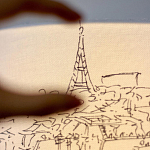 Настольная лампа с принтом на белом тканевом абажуре Roof Garden Lamp варинант исполнения - 3 | Loft Concept в Ростове-на-Дону