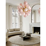 Люстра розовые шары на золотом каркасе Pink Light Bubbles варинант исполнения - 4 | Loft Concept в Ростове-на-Дону