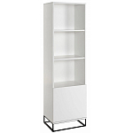 Стеллаж книжный белый с 3-мя открытыми полками и дверкой Strict Lines варинант исполнения - 1 | Loft Concept в Ростове-на-Дону