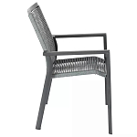 Стул темно-серый с высокой плетеной спинкой и сиденьем Braided Strength варинант исполнения - 2 | Loft Concept в Ростове-на-Дону