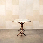 Обеденный стол с фигурным декором бронзового цвета Dichotomy racetrack варинант исполнения - 4 | Loft Concept в Ростове-на-Дону