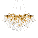 Люстра подвесная с прозрачными стеклянными подвесками в форме капель Диаметр 100 см Droplet Chandelier варинант исполнения - 1 | Loft Concept в Ростове-на-Дону