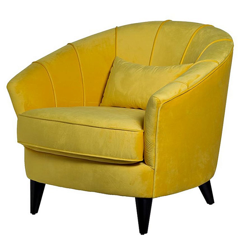 Amour Curved Back Velvet Chair Yellow Желтый в Ростове-на-Дону | Loft Concept 