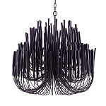 Люстра черная с несколькими ярусами деревянных палочек Bright Wooden Chandelier варинант исполнения - 9 | Loft Concept в Ростове-на-Дону