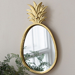 Зеркало овальной формы с золотистой рамкой и декоративной верхушкой в виде ананаса Pineapple Shine  варинант исполнения - 4 | Loft Concept в Ростове-на-Дону