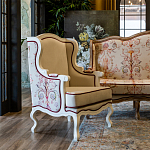 Кресло из массива бука бежевое с растительным орнаментом Raffael Beige Floral Armchair варинант исполнения - 7 | Loft Concept в Ростове-на-Дону