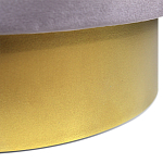 Пуф фиолетовый велюр на золотом металлическом основании Golden Belt варинант исполнения - 3 | Loft Concept в Ростове-на-Дону
