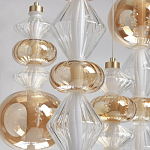 Люстра с плафонами из прозрачного и янтарного стекла в виде шаров и ромбов Gabriel Scott Luna варинант исполнения - 4 | Loft Concept в Ростове-на-Дону