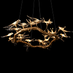 Люстра подвесная с прозрачными стеклянными птичками на ветвях Диаметр 100 см Serip Voa варинант исполнения - 9 | Loft Concept в Ростове-на-Дону