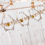 Люстра подвесная круглая с прозрачными хрустальными трубками и золотистым каркасом Диаметр 44 см Hexagon Tube Light варинант исполнения - 3 | Loft Concept в Ростове-на-Дону