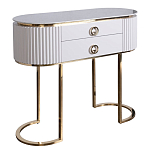 Консоль с белая овальная с мраморной столешницей Thoroughbass  варинант исполнения - 1 | Loft Concept в Ростове-на-Дону