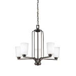 Люстра бронзового цвета с 5-ю матовыми стеклянными плафонами Generation Lighting варинант исполнения - 1 | Loft Concept в Ростове-на-Дону