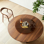 Стол обеденный круглый с двойной столешницей Walnut Wood Table варинант исполнения - 5 | Loft Concept в Ростове-на-Дону