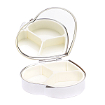 Таблетница карманная в форме сердца с 3-мя отделениями с зеркалом и накладкой из натурального камня Малахит Silver Stone Pillboxes варинант исполнения - 3 | Loft Concept в Ростове-на-Дону