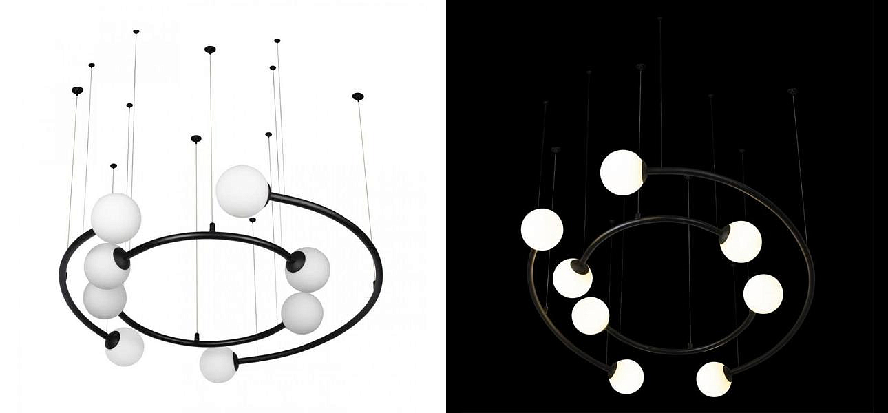 Дизайнерская Модульная Люстра PLANETARY two rings Black 80 см Дизайнерская Модульная Люстра PLANETARY two rings Black 80 см - Loft-Concept в Ростове-на-Дону