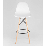 Пластиковый барный стул на ножках из массива бука Eames White варинант исполнения - 5 | Loft Concept в Ростове-на-Дону