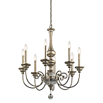 Люстра серебряного цвета с состаренным эффектом и декоративным подвесным шаром Kichler варинант исполнения - 1 | Loft Concept в Ростове-на-Дону