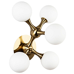 Бра с 5-ю плафонами из стеклянных шаров Pearls Suspension Brass Wall Lamp варинант исполнения - 1 | Loft Concept в Ростове-на-Дону