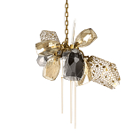 Люстра подвесная со стеклянными плафонами из дымчатого и золотистого с тремя вертикальными подвесками Gilded Mirage  варинант исполнения - 1 | Loft Concept в Ростове-на-Дону