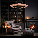 Люстра в форме кольца розовая Warm Pink Light варинант исполнения - 6 | Loft Concept в Ростове-на-Дону