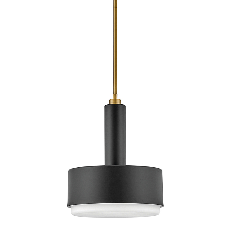 Подвесной светильник цилиндрический с белым плафоном Hinkley Латунь Бронза Белый в Ростове-на-Дону | Loft Concept 